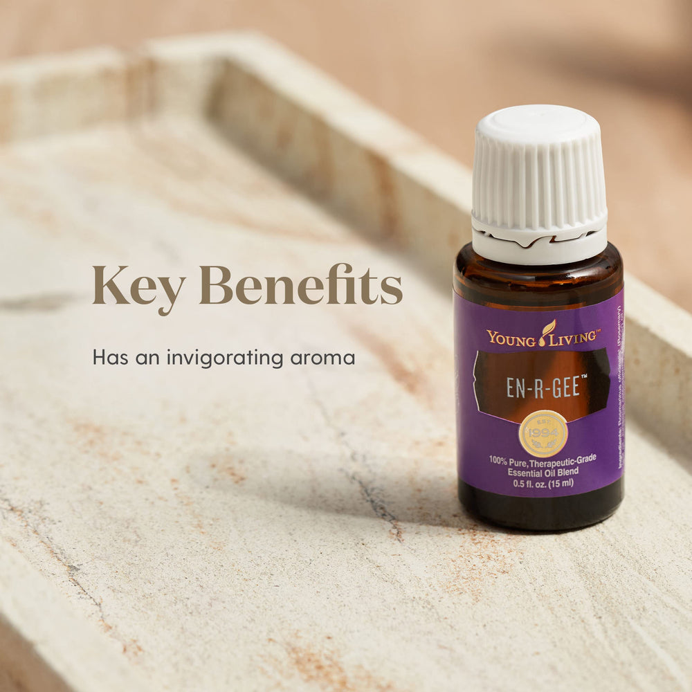 Young Living En-R-Gee application on wrist for quick alertness.