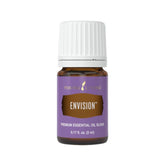 Young Living Envision bottle cap close-up for focused, uplifting moments.