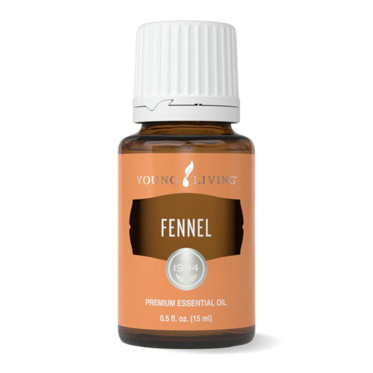 Young Living fennel essential oil bottle for diffuse aroma and relaxation.