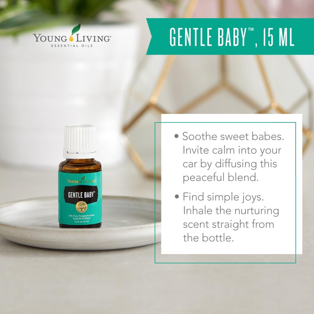 Close-up of Gentle Baby essential oil bottle 15ml