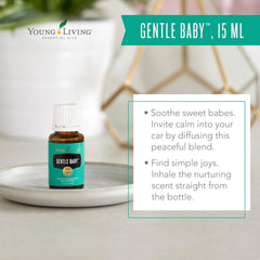 Close-up of Gentle Baby essential oil bottle 15ml