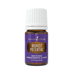 Young Living Highest Potential Oil 5ml bottle offers uplifting aroma for mood support and focus.