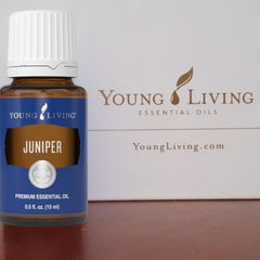 Young Living juniper essential oil packaging emphasizes premium quality.