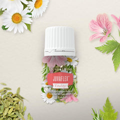 Young Living JuvaFlex Vitality label closeup reinforces product identity and trust.