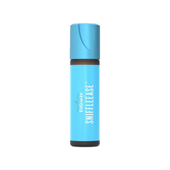 Young Living KidScents SniffleEase roll-on bottle shows soothing essential oil blend for on-the-go comfort.