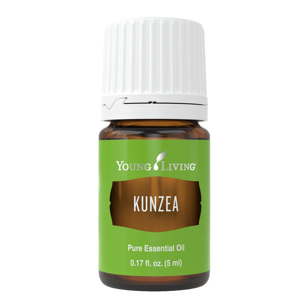 Young Living Kunzea essential oil 5ml bottle shown for gentle skin care.