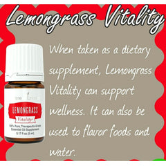 Pouring Young Living Lemongrass Vitality into a dressing to brighten salads.