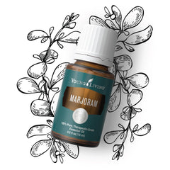 Young Living Marjoram massage application illustrating gentle muscle comfort