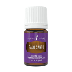 Young Living Palo Santo essential oil bottle close-up for soothing rituals