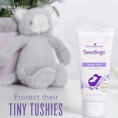 Young Living Seedlings Tender Tush swirl reveals creamy texture for quick gentle spread.
