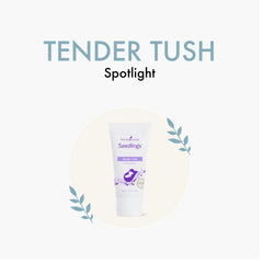 Young Living Seedlings Tender Tush packaging front emphasizes clean natural skincare.