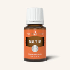 Young Living Tangerine oil with cleaning products providing a refreshing aroma