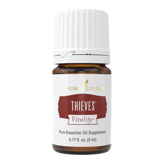 Young Living Thieves Vitality essential oil bottle, 5 mL