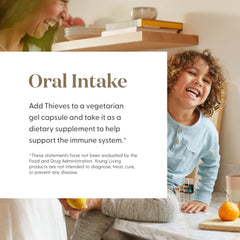 Essential oil diffuser releasing Thieves Vitality aroma