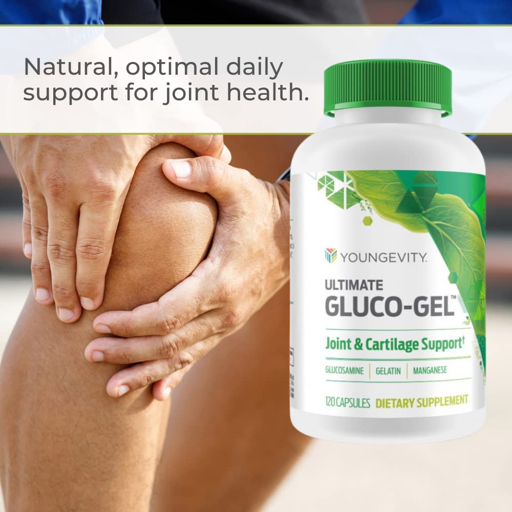 Close-up of gelatin, glucosamine and manganese ingredients