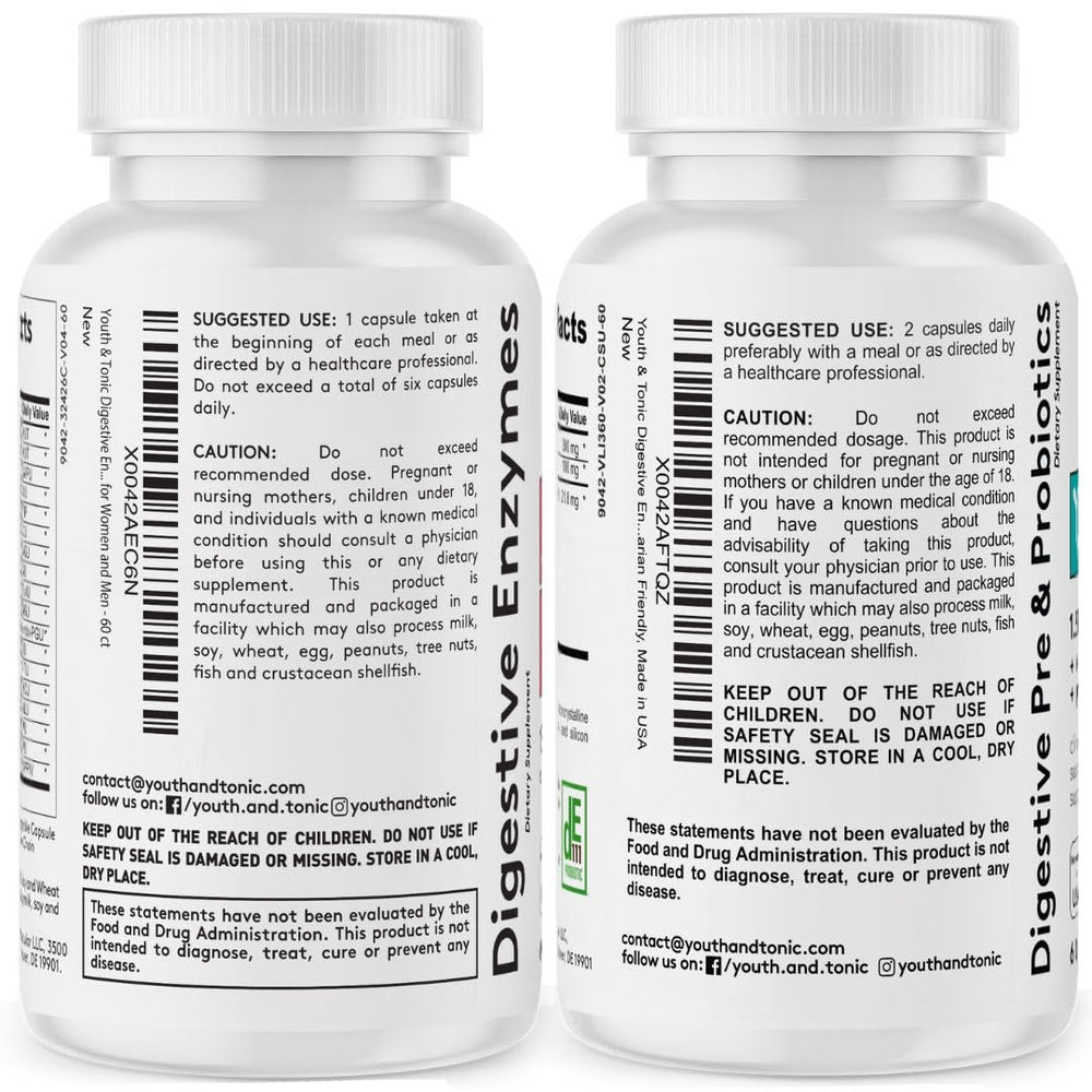Packaging and product box of Youth & Tonic Digestive Supplement