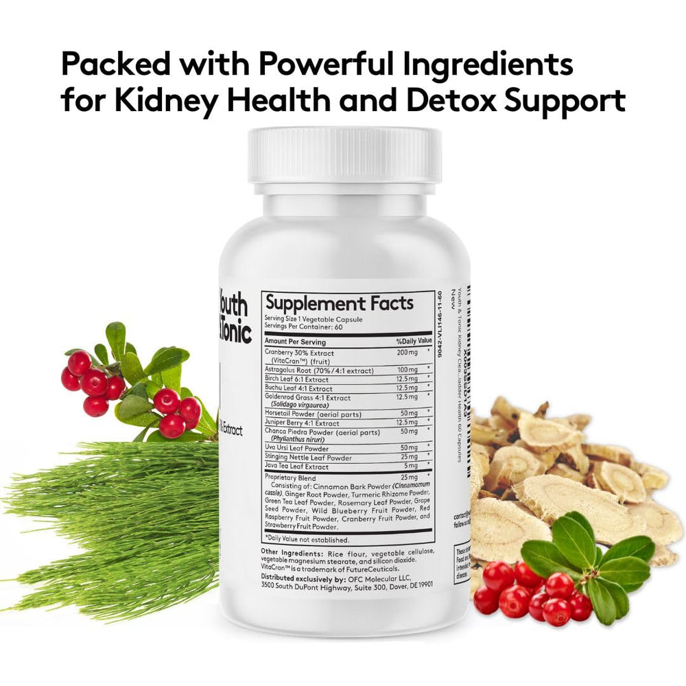 Front label highlighting kidney and urinary tract health