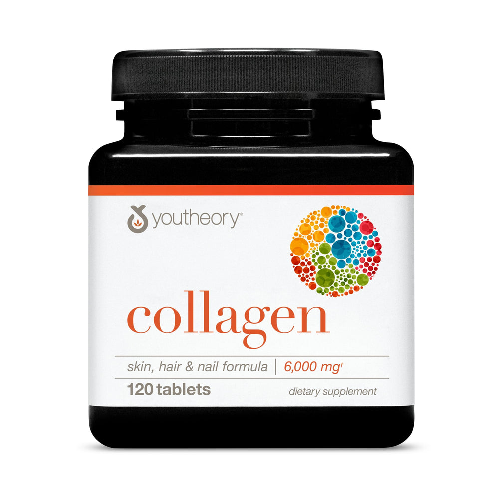 Youtheory Advanced Collagen 6,000 mg bottle with Vitamin C and amino acids