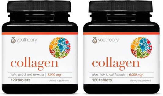 Youtheory Advanced Collagen bottle with Vitamin C, 6,000 mg per bottle, pack of 2