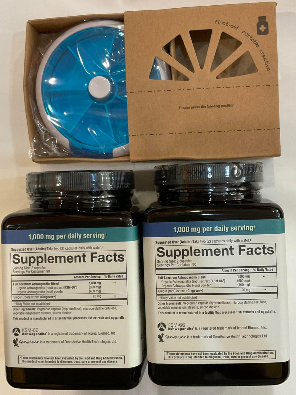 Ginger root extract 20 mg per serving close-up for Youtheory Ashwagandha