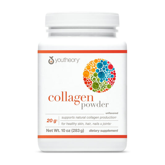 Youtheory Collagen Powder bottle label, unflavored 10 oz