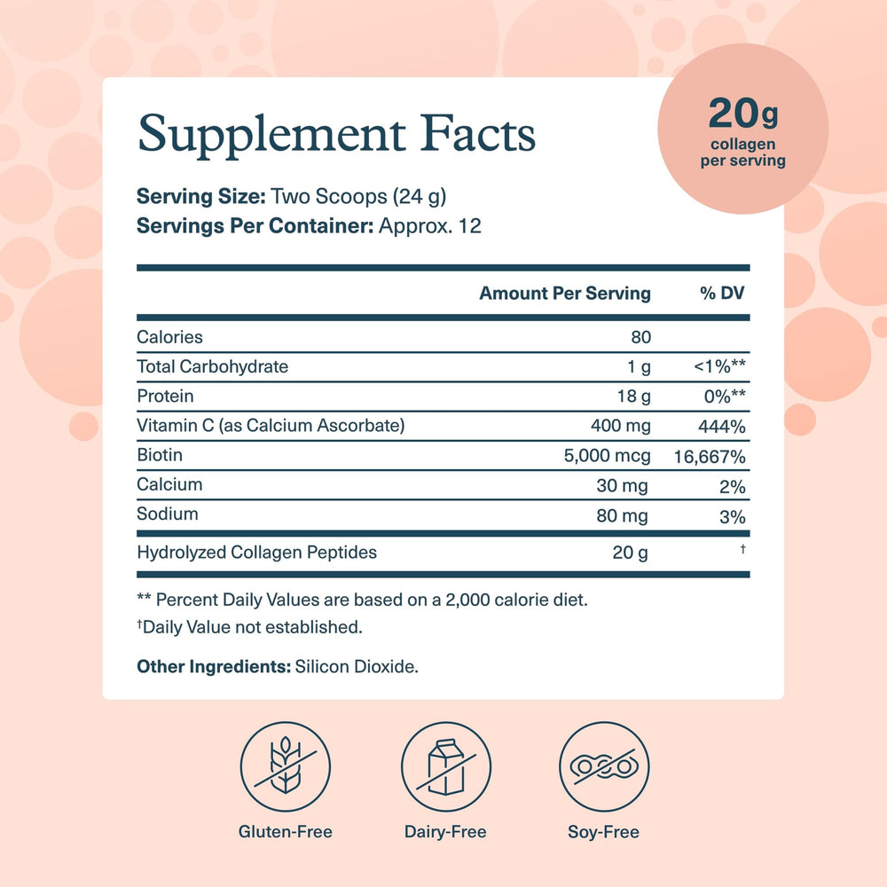 Close-up of hydrolyzed collagen powder texture