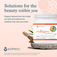 Scoop of Youtheory Collagen Powder Vanilla 20 oz with vanilla flavor appearance