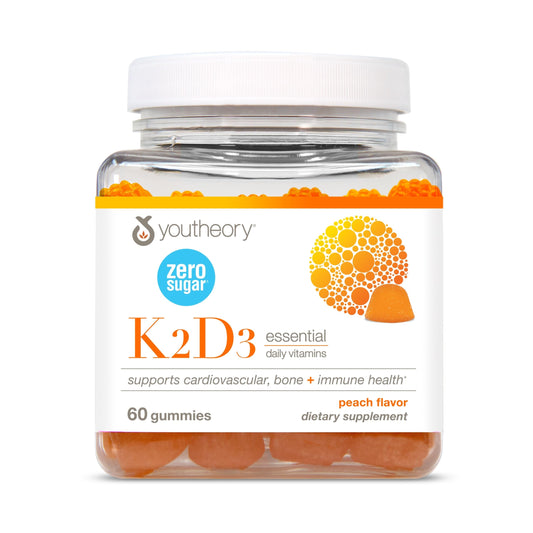 Youtheory K2D3 Peach gummies bottle label