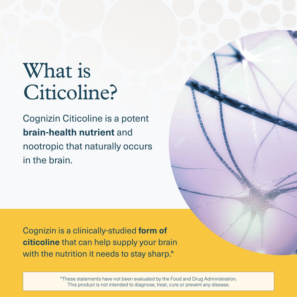 Cognizin citicoline shown on Lion's Mane Plus label