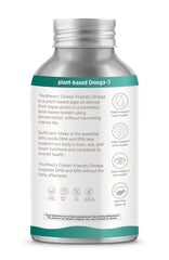 Back of bottle with label highlighting vegan, gluten-free, soy-free and dairy-free features