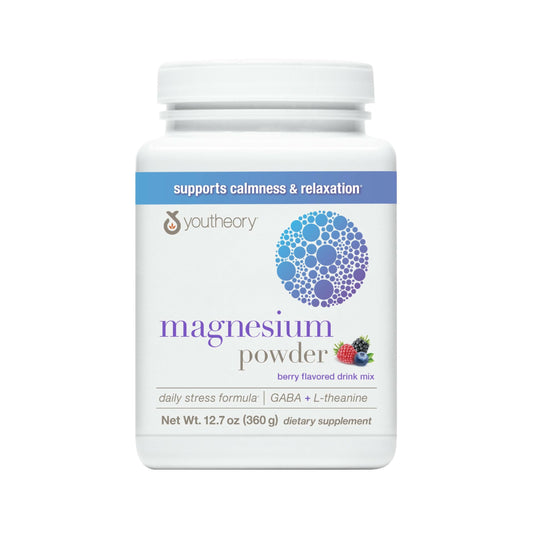 Youtheory Relax Magnesium Powder Berry bottle front view