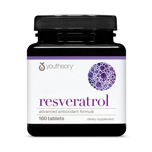 Bottle of Youtheory Resveratrol Advanced Antioxidant Formula