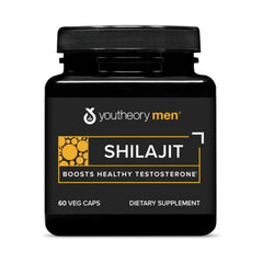 Front view of Youtheory Shilajit 250mg capsules bottle