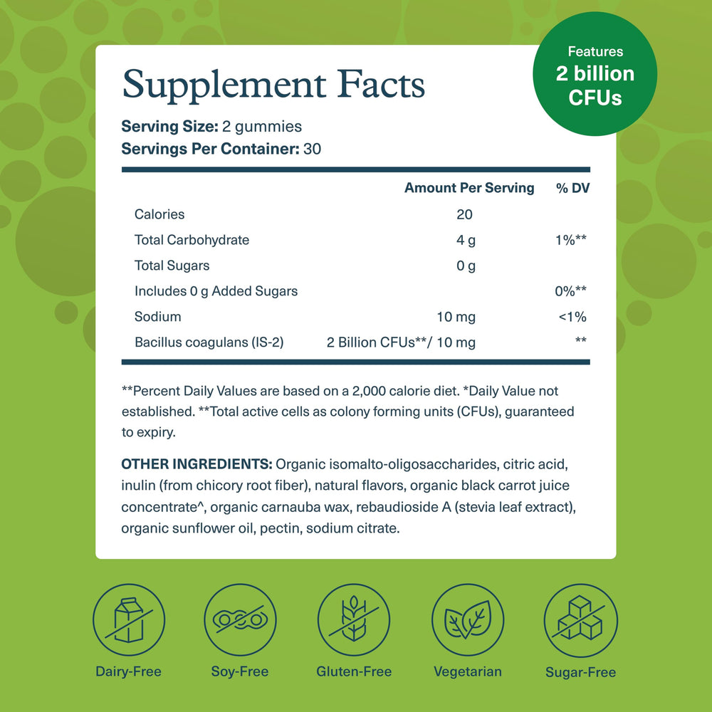 Youtheory Spore Probiotic bottle back label