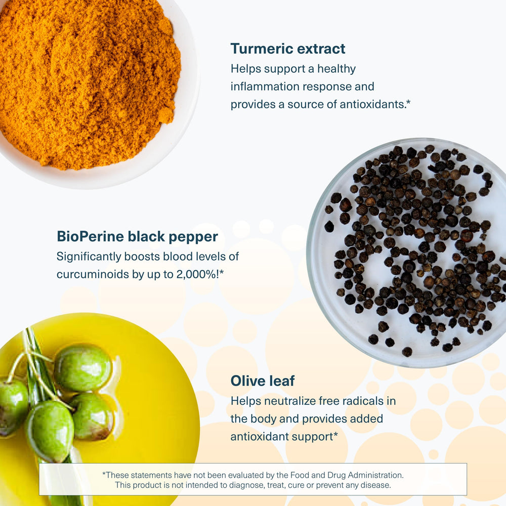 Olive leaf and black pepper illustration representing bioavailability
