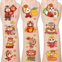 Yoyuspy Chinese New Year tattoos on 8 sheets with festive horse designs