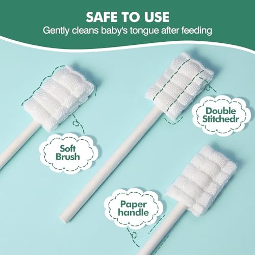 Sturdy paper handle on the infant toothbrush