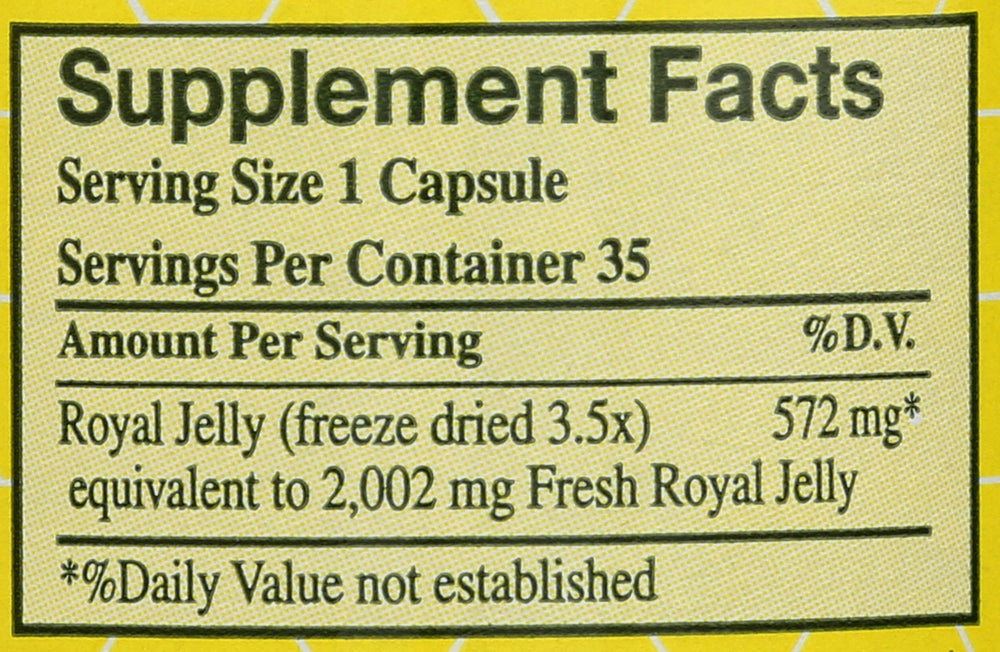 Genuine, Freeze Dried royal jelly capsules