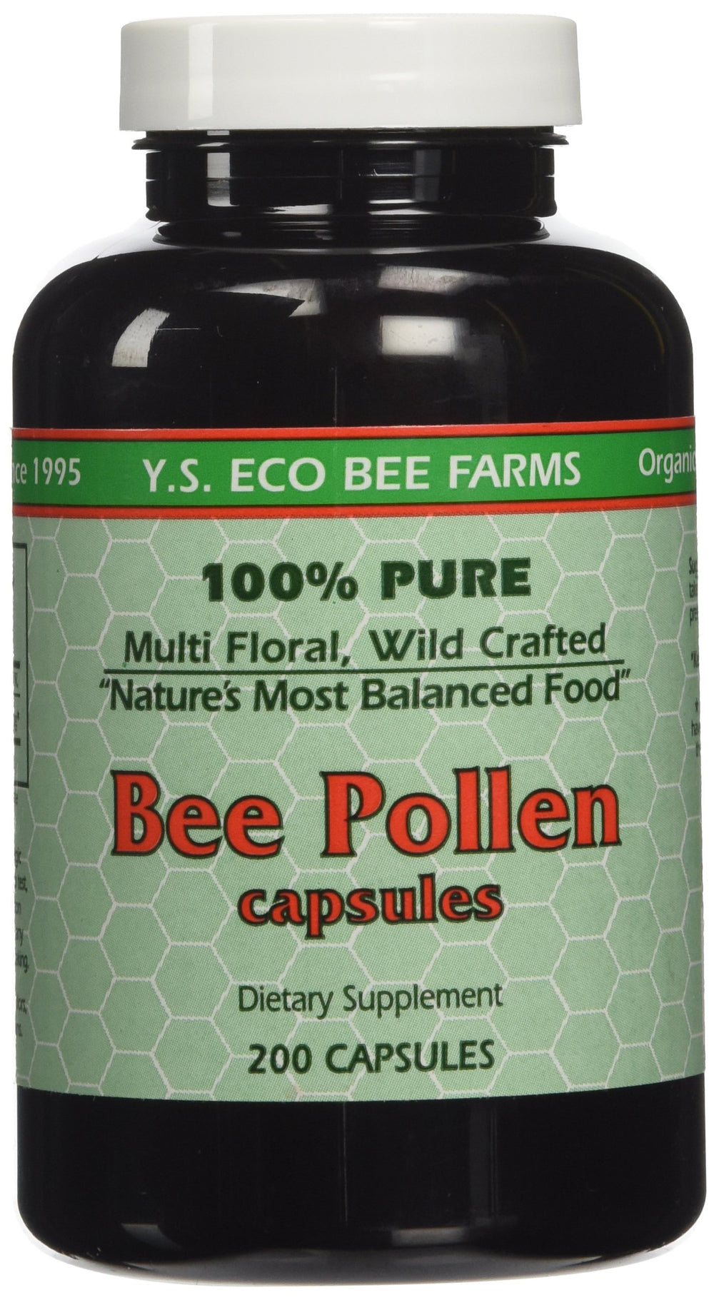 Y.S. ECO Bee Farms Bee Pollen 1000mg bottle - front view