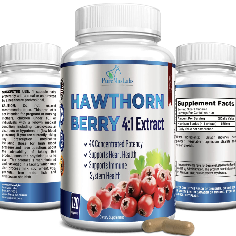Bottle of YUMMYVITE Hawthorn Berry 4:1 extract capsules