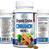 YUMMYVITE Organic Ceylon Cinnamon bottle with 60 tablets
