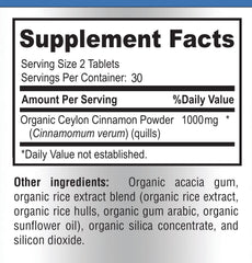 60 tablets bottle of Cinnamon supplement