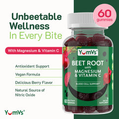 Berry flavor YumVs Beet Root Gummies label close-up