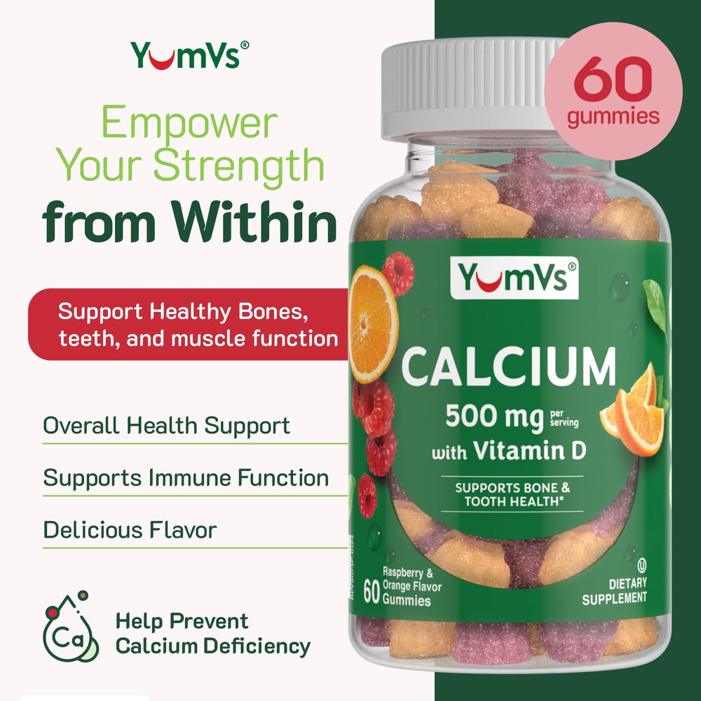 Non-meltable gummy formula visual for YumVs calcium and vitamin D3