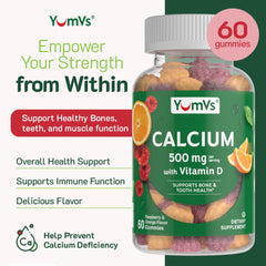Non-meltable gummy formula visual for YumVs calcium and vitamin D3