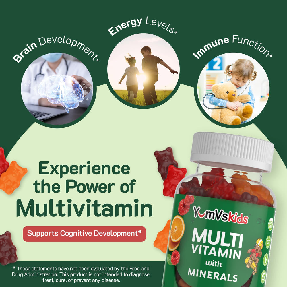 Ingredients and supplement facts for YumVs Kids Multivitamin Gummies