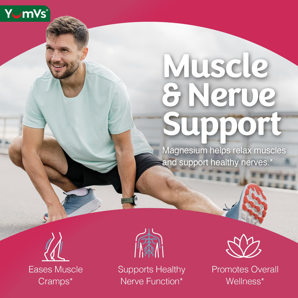 Nutrition facts for YUM-V'S Magnesium Citrate Gummies Raspberry