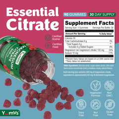 Packaging for YUM-V'S Raspberry Magnesium Citrate Gummies - Pack of 2