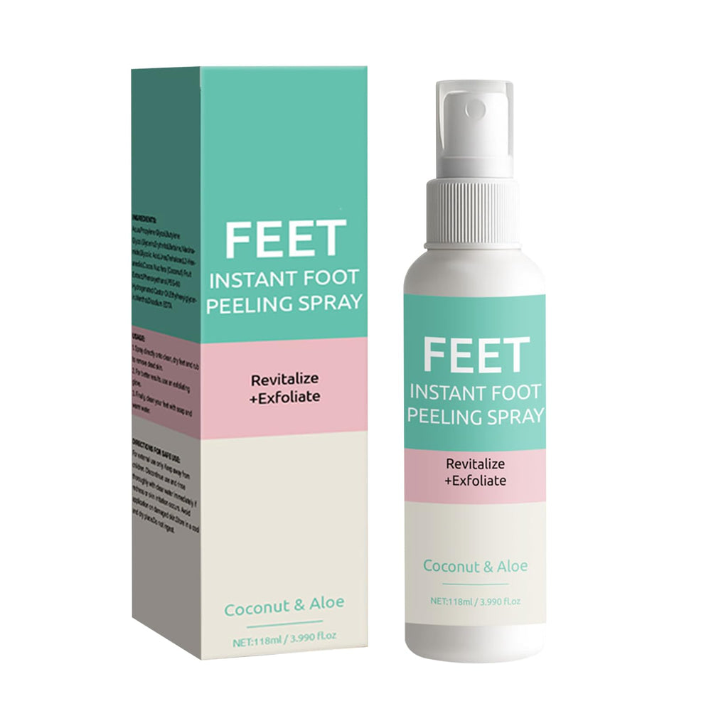 Yunmeng Instant Foot Peeling Mask Spray bottle close-up showing exfoliation capabilities