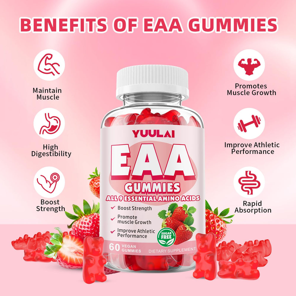 Label and ingredients for YUULAI EAA Gummies
